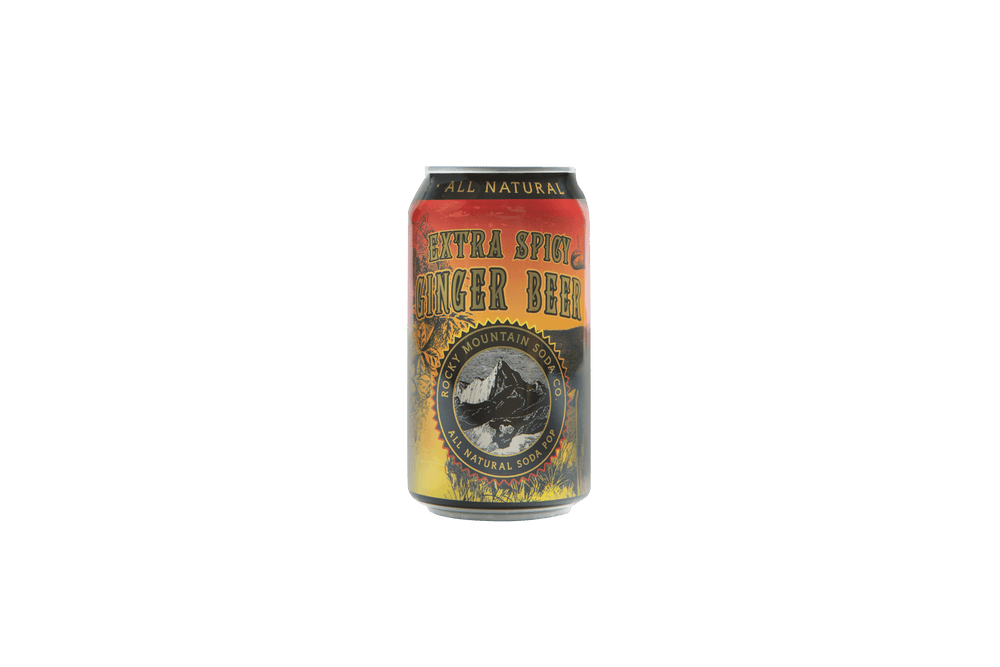 Extra Spicy Ginger Beer soda can with orange gradient coloring