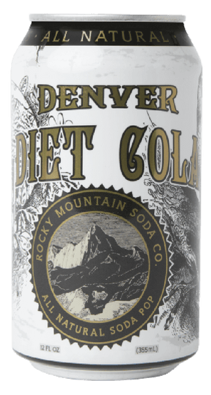White can of Denver Diet Cola by Rocky Mountain Soda Company