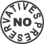 'NO PRESERVATIVES' in circular logo designating preservative-free products