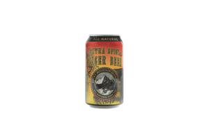 Extra Spicy Ginger Beer soda can with orange gradient coloring
