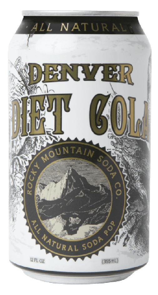 White can of Denver Diet Cola by Rocky Mountain Soda Company